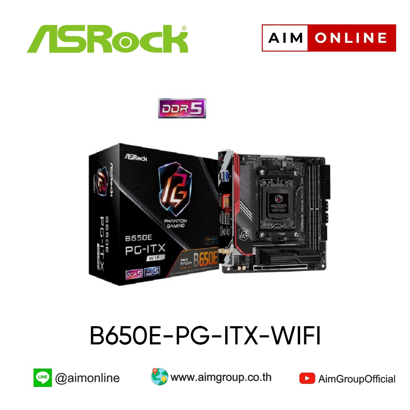 ASROCK ASRock B650E PG-ITX WiFi [MiniITX AMD AM5] B650EPGITXWIFI