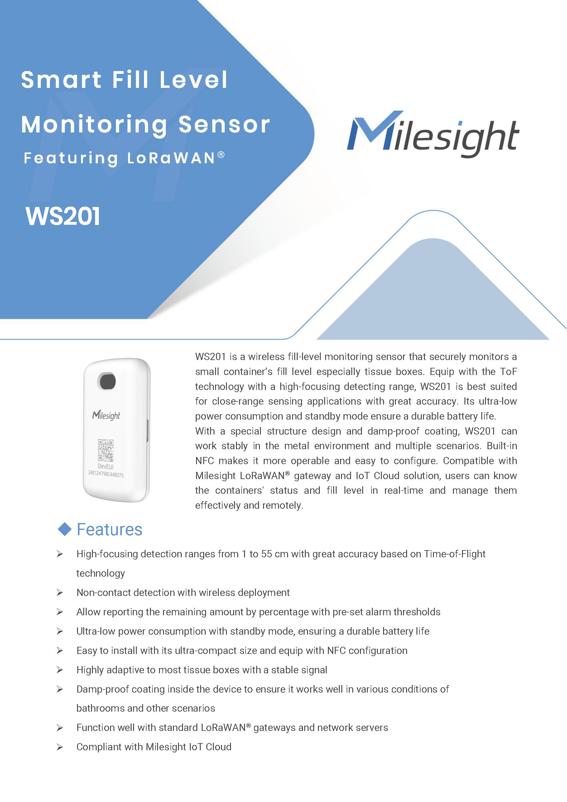 Ws201 WS201 Smart Fill Level ราคาพิเศษ 3,950 - aimgroup