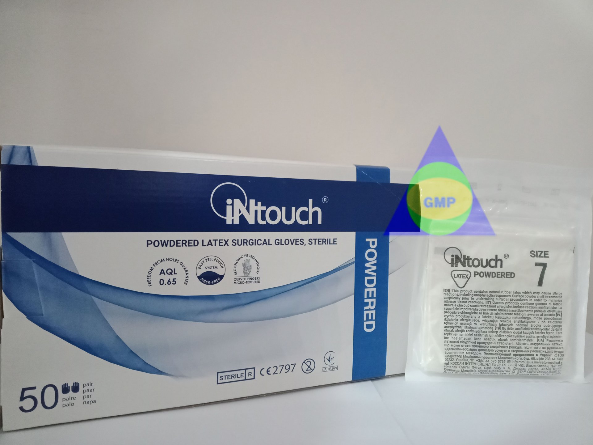SARUNG TANGAN STERIL INTOUCH POWDERED SIZE 7