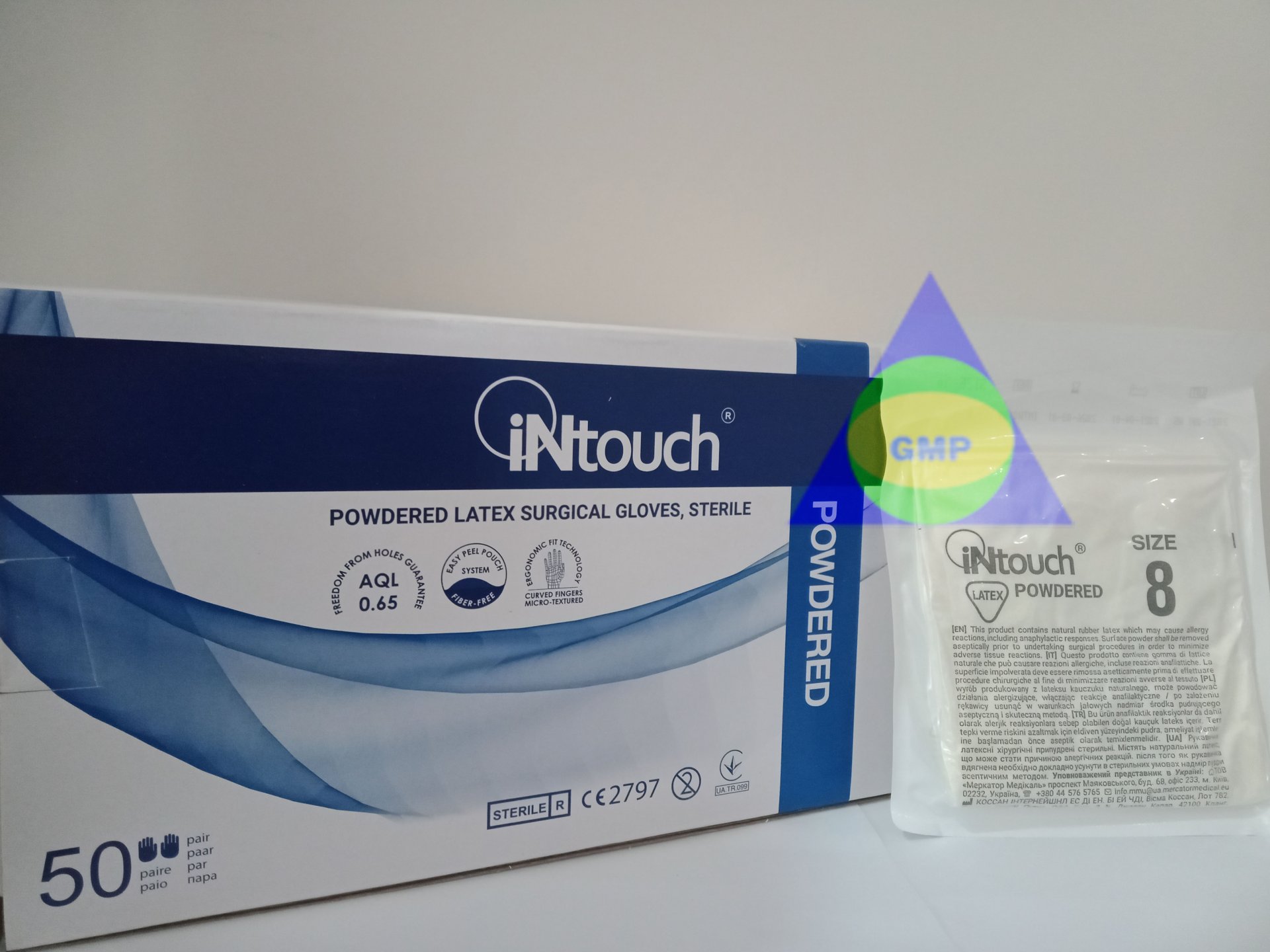 SARUNG TANGAN STERIL INTOUCH POWDERED SIZE 8