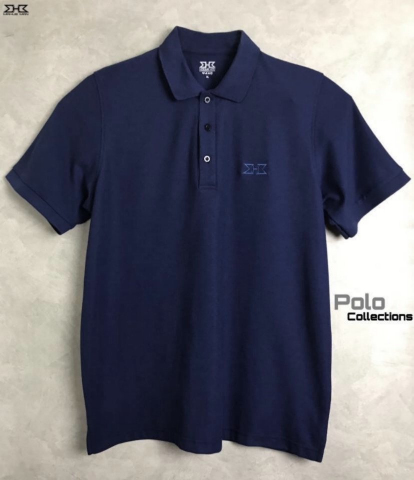 เสื้อโปโลไซส์ใหญ่ สีกรมเข้ม 2XL - 5XL