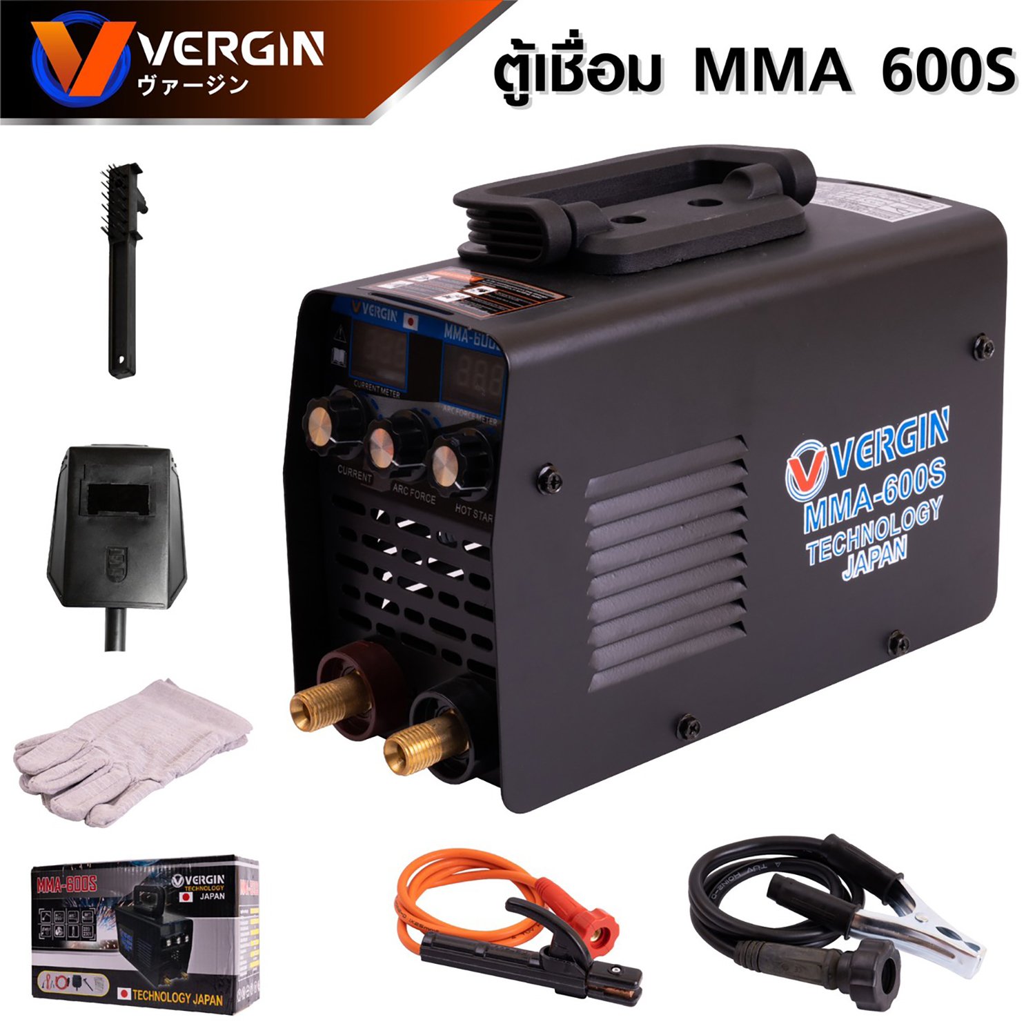 VERGIN ตู้เชื่อม (ตู้เชื่อมจิ๋ว) Inverter สามปุ่ม MMA-600S VERGIN ตู้เชื่อม (ตู้เชื่อมจิ๋ว) Inverter สามปุ่ม MMA-600S