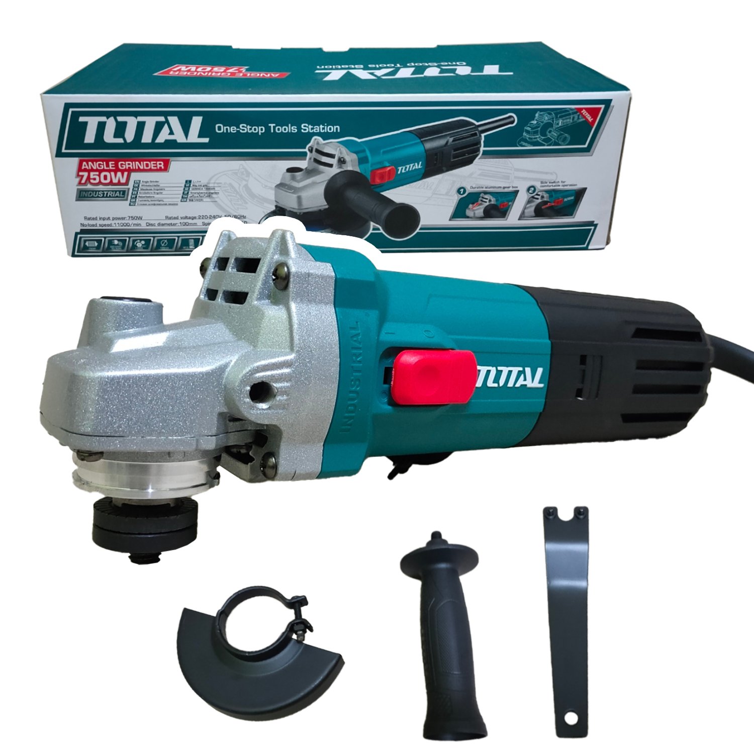 TOTAL เครื่องเจียร์ไฟฟ้า 4 นิ้ว 750 วัตต์ รุ่น TG10710026 TOTAL เครื่องเจียร์ไฟฟ้า 4 นิ้ว 750 วัตต์ รุ่น TG10710026