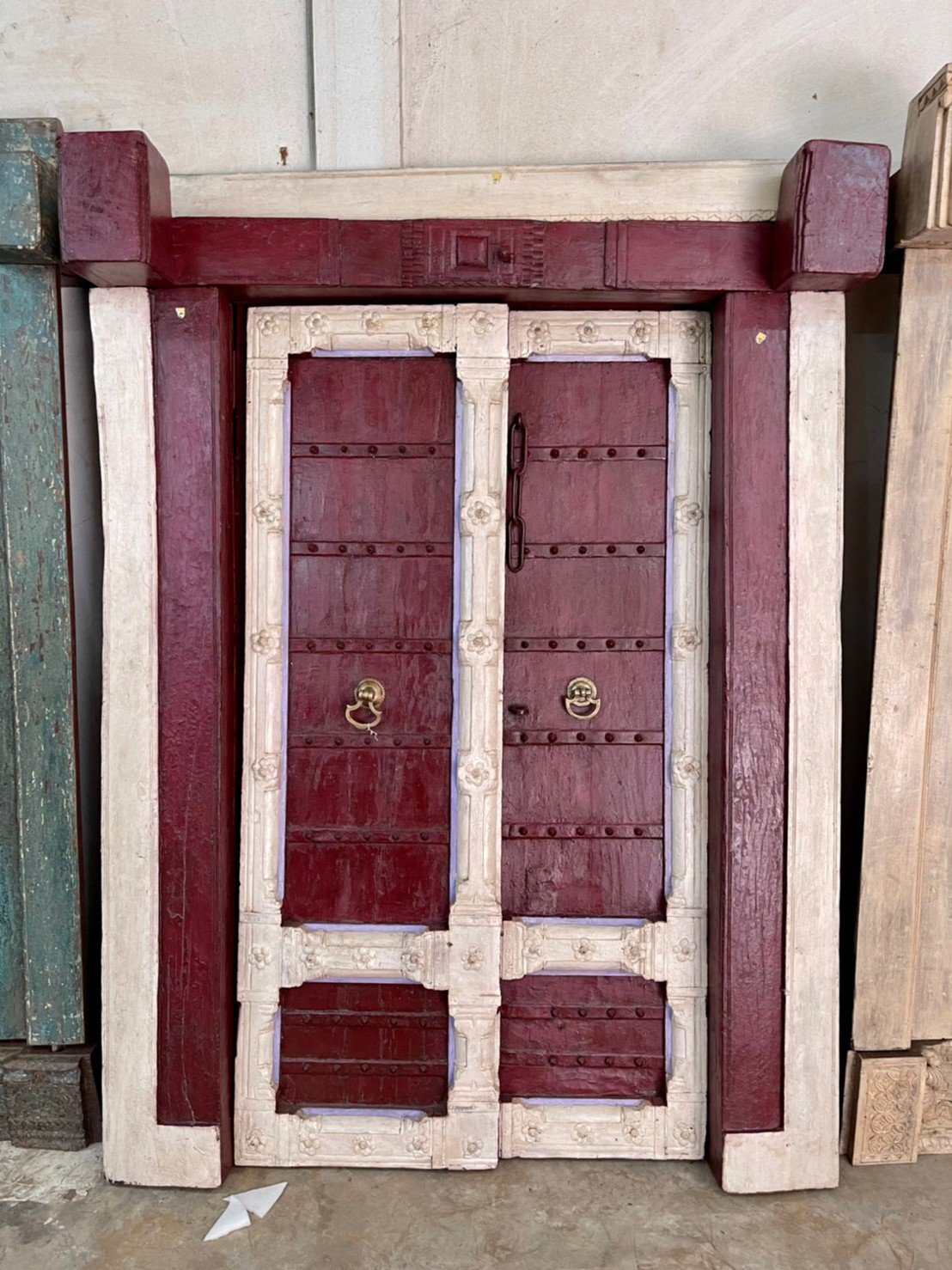 M30 TeakWood Door with Brass Handles