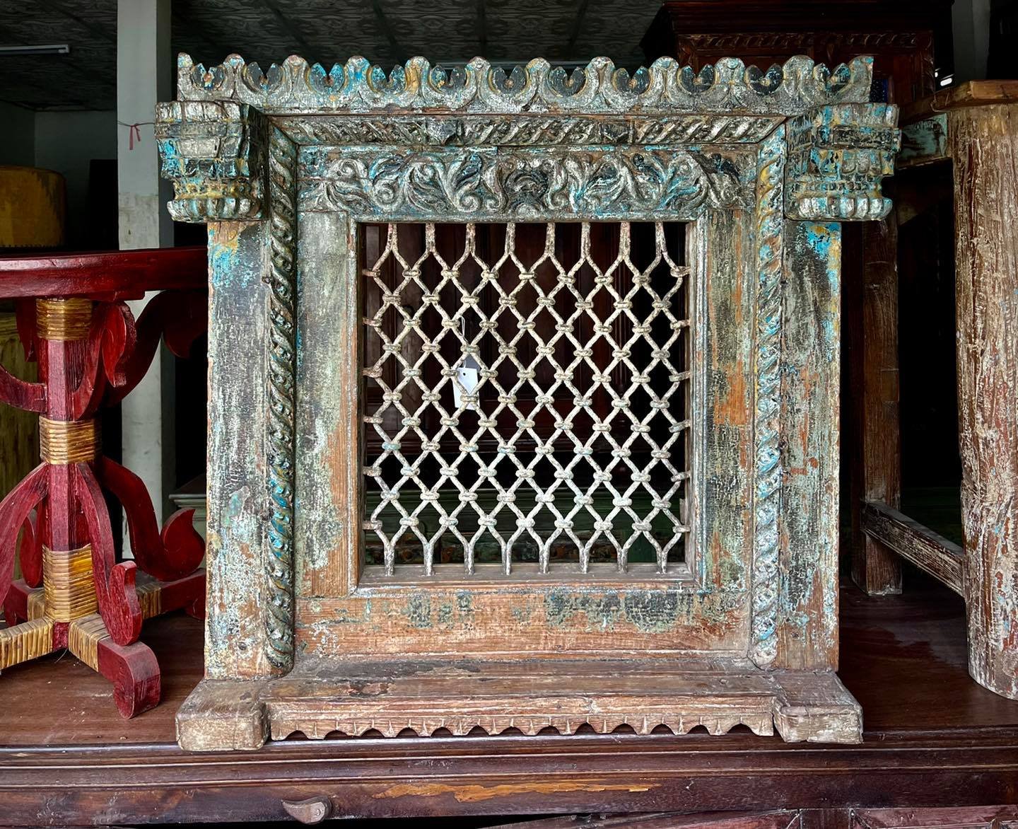 CL9 Wooden Console with Iron Decor