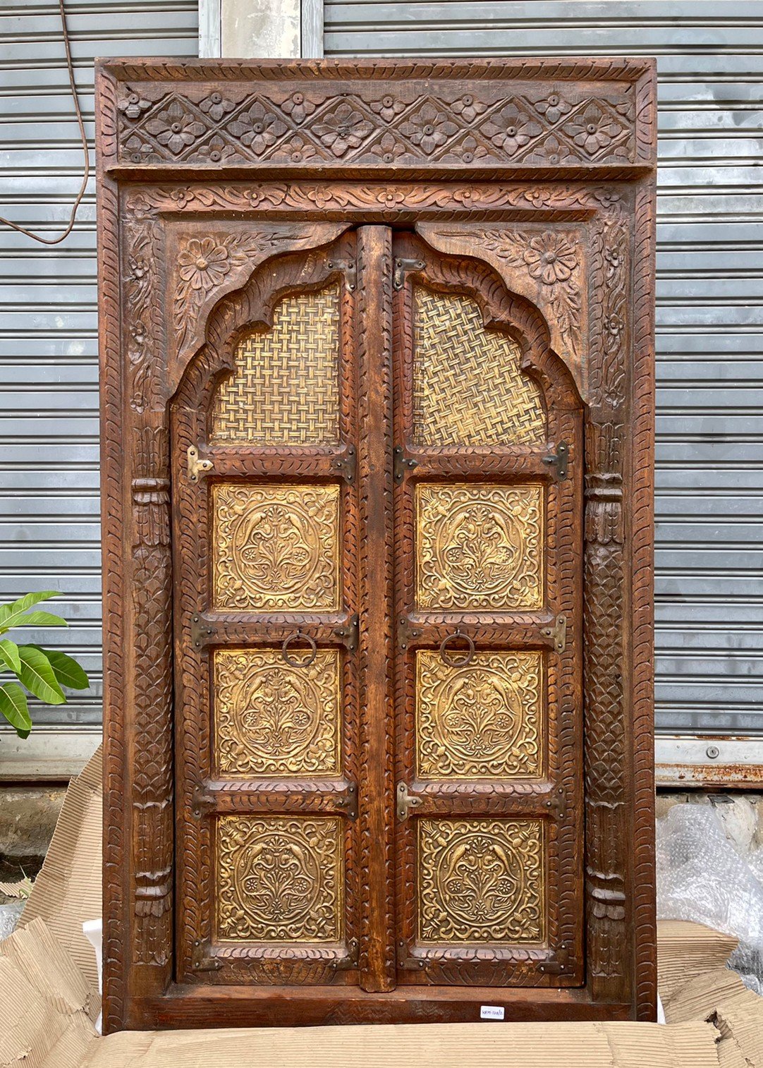 S14 Indian Window with Brass Decor