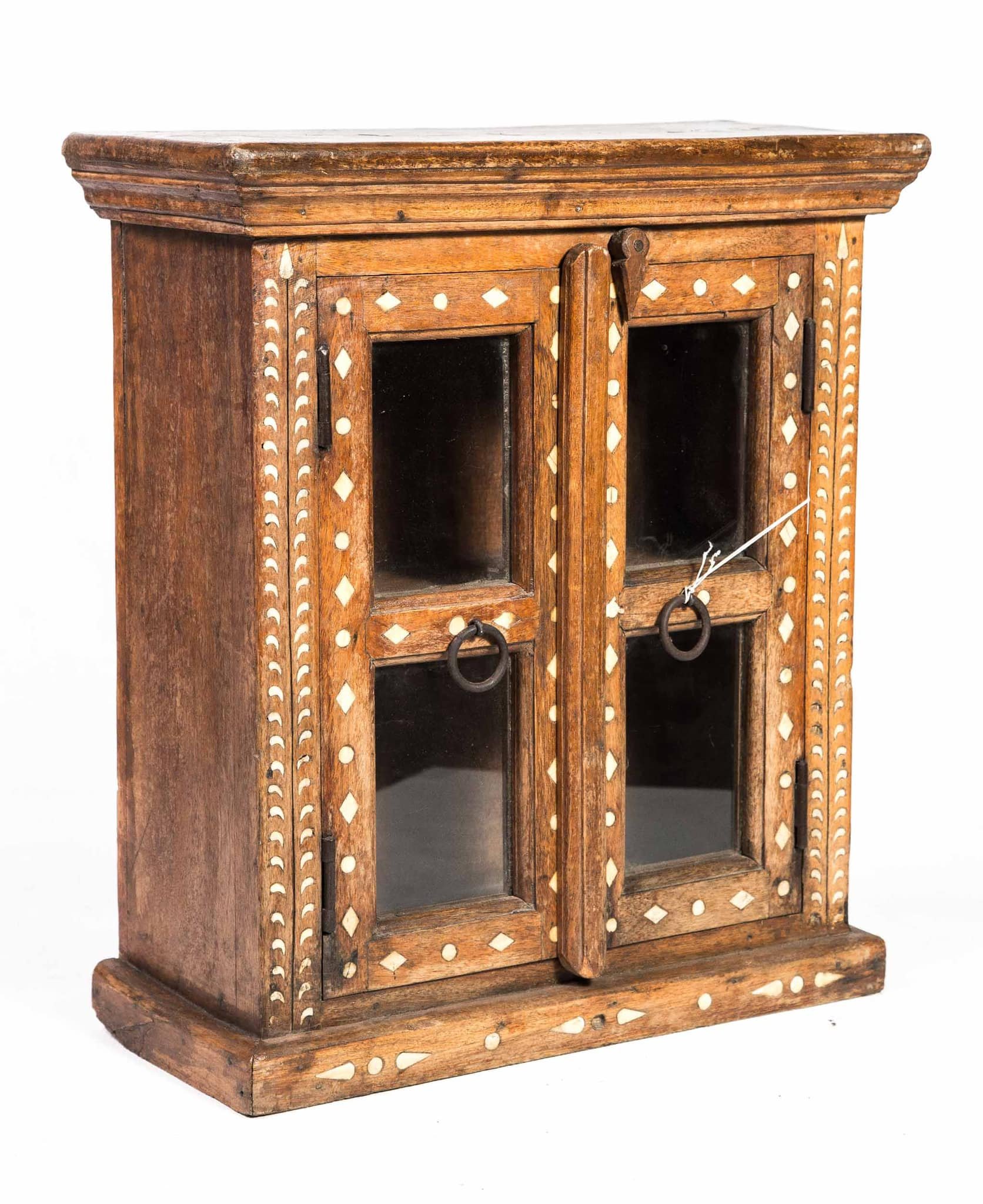 CTS13 Wooden Glass Cabinet with Camel Bones Inlaid