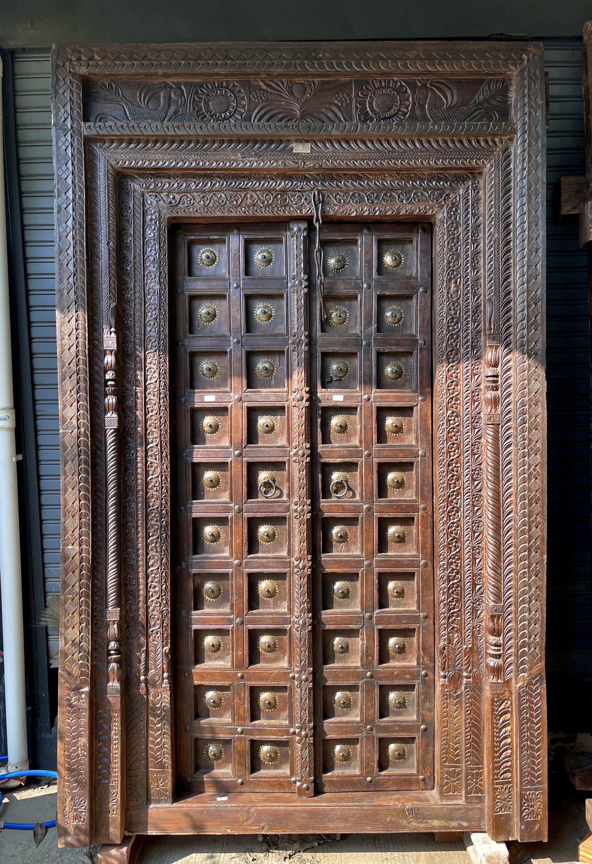 2XL41 Amazing Tribal Carved Door with Multi Levels Frame