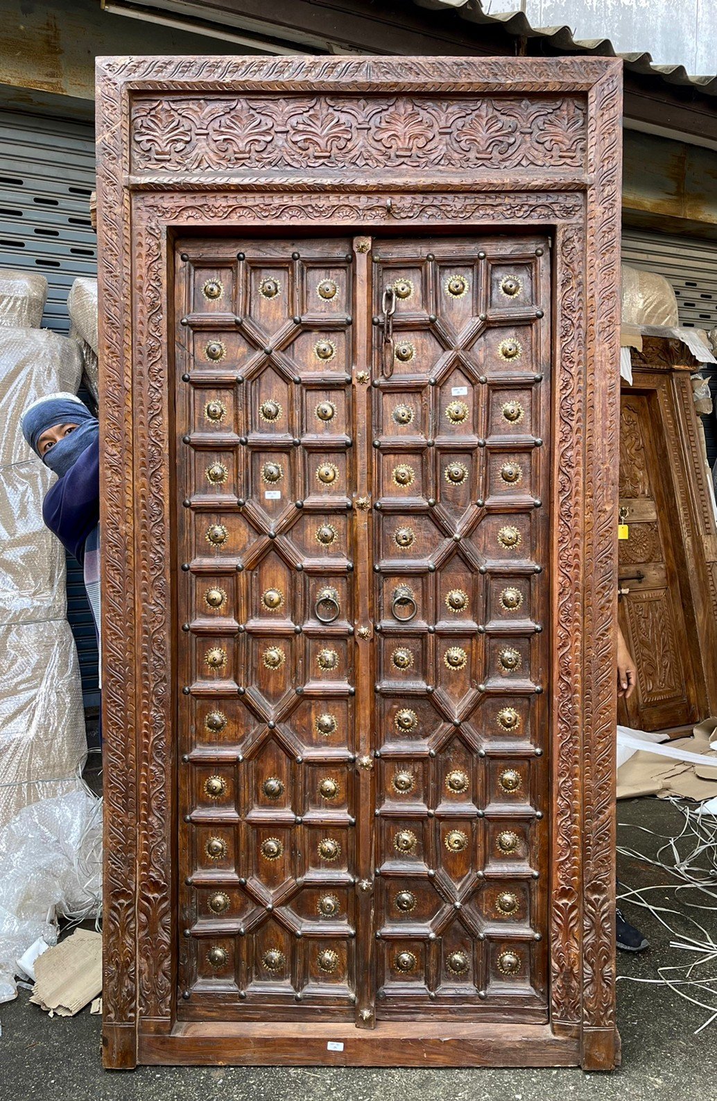Brass Entry Door with Unique Front Panels