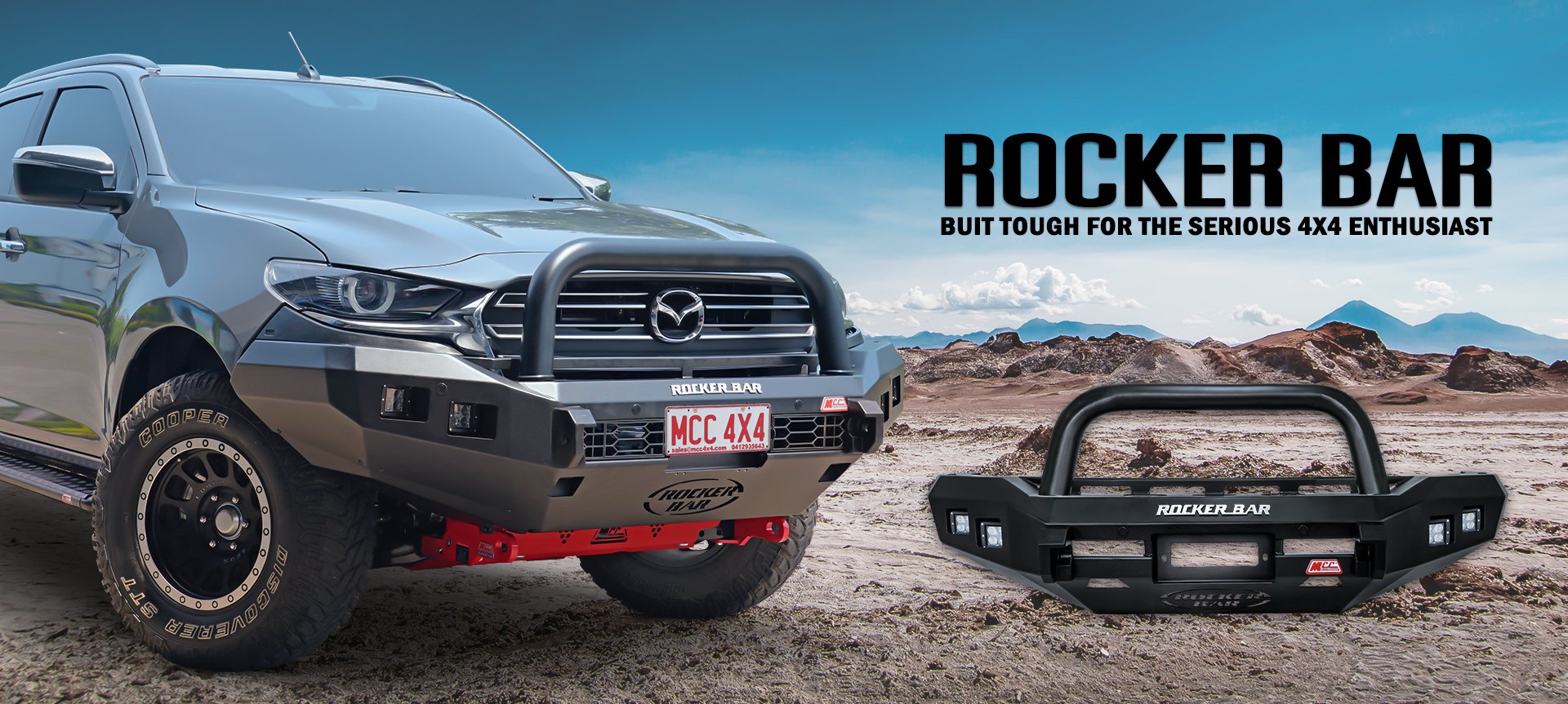 MCC Rocker bar black single loop on Mazda BT50