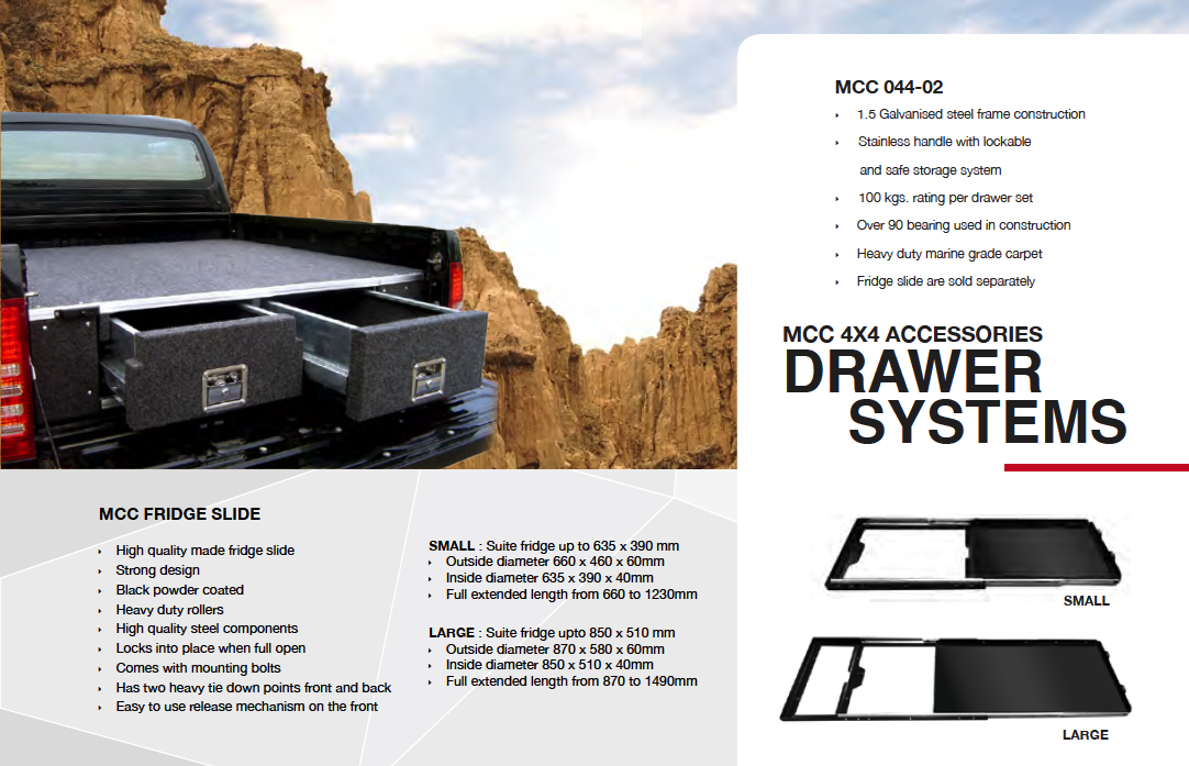 MCC044-01 Drawer System With Fridge Slide - mcc4x4