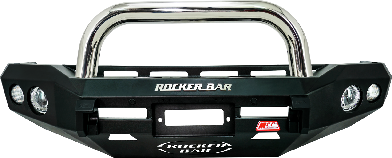Military Rocker Bar MCC078 Series - ROCKER BARS (Round Fog Lights) - mcc4x4