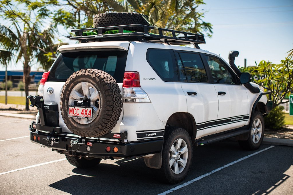 Toyota Prado 150s Year 2009-17 - MCC022-02PK2 Rear Carrier Bar with Single Wheel-Single Jerry Can Holder