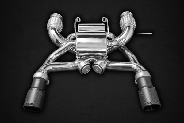Capristo Mclaren 720S Valved Exhaust with Sports Cats 200 Cell and Carbon Fiber Tips (CES3)