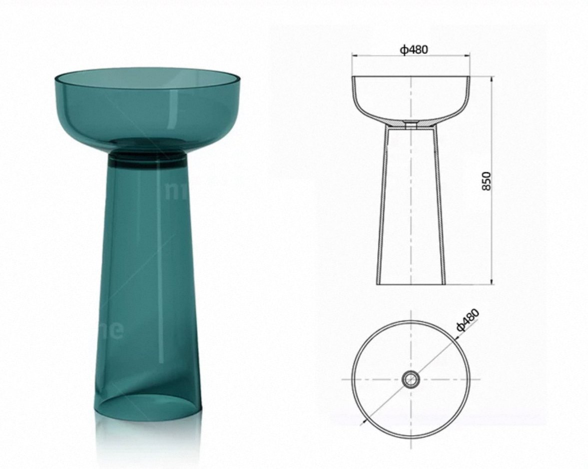 RS-4885T LumiStem™ Transparent Resin Pedestal Basin