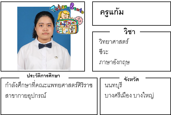 ติวเตอร์เบนโตะ-แก้ม