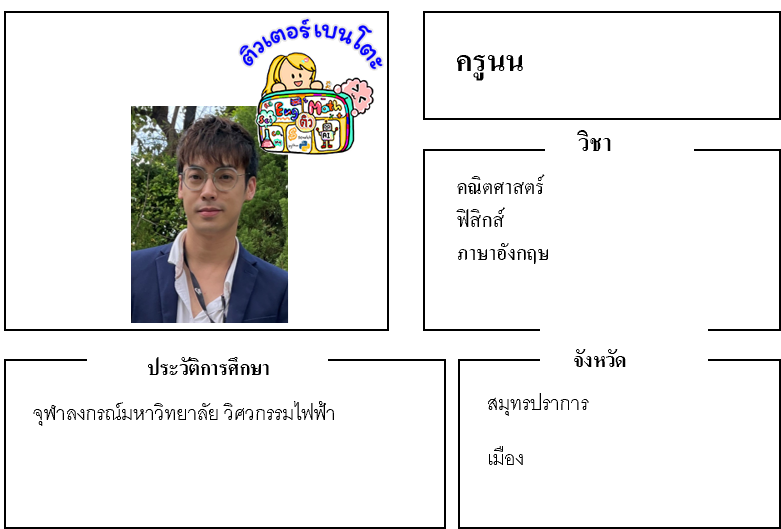 ครูสอนพิเศษ ครูนน 22221 คณิตศาสตร์ ฟิสิกส์ ภาษาอังกฤษ สมุทรปราการ