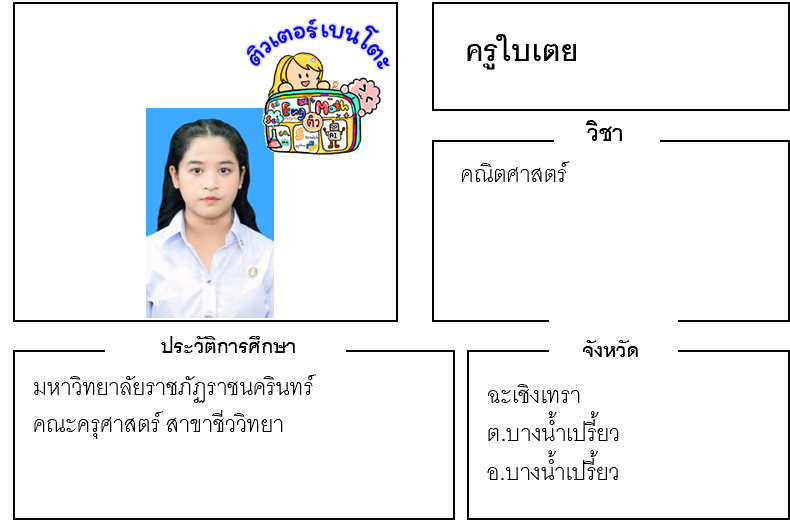 ติวเตอร์เบนโตะ-ใบเตย ติวเตอร์เบนโตะ-ใบเตย