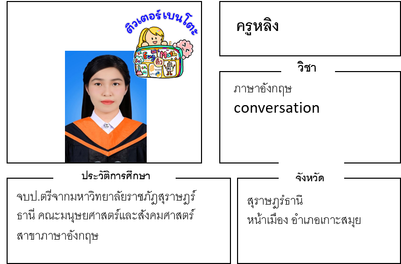 เรียนพิเศษสุราษฎร์ธานี ครูหลิง 24170 สอนภาษาอังกฤษ conversation