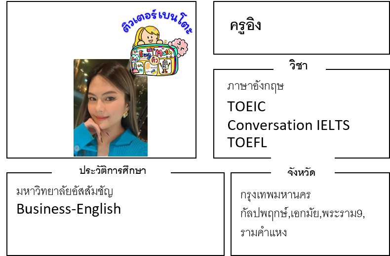 เรียนพิเศษเอกมัย ครูอิง 24174 สอนภาษาอังกฤษ TOEIC IELTS TOEFL