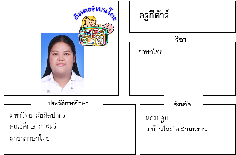 เรียนพิเศษนครปฐม ครูกีต้าร์ 24178 สอนภาษาไทย