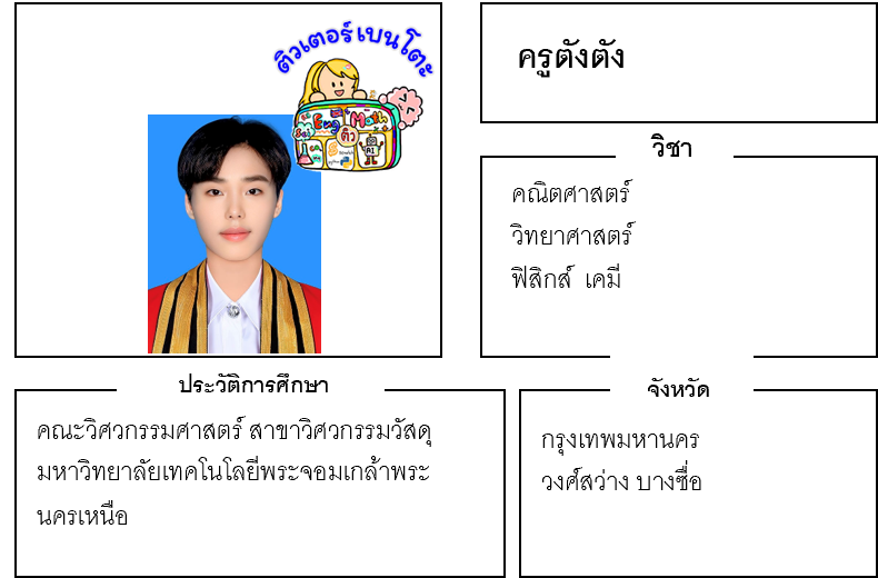 เรียนพิเศษบางซื่อ ครูตังตัง 24179 สอนคณิตศาสตร์ วิทยาศาสตร์ ฟิสิกส์ เคมี