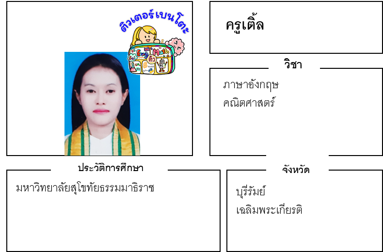 เรียนพิเศษบุรีรัมย์ ครูเติ้ล 24220 สอนภาษาอังกฤษ คณิตศาสตร์