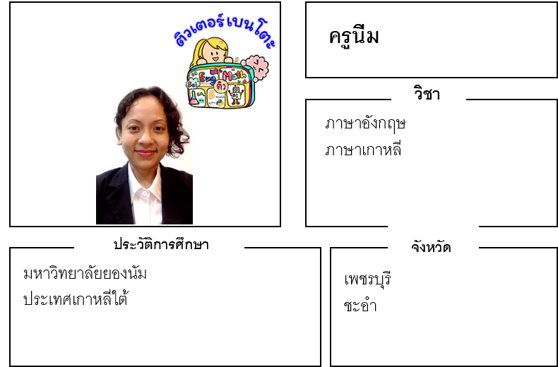 เรียนพิเศษเพชรบุรี ครูนีม 24233 สอนภาษาอังกฤษ ภาษาเกาหลี