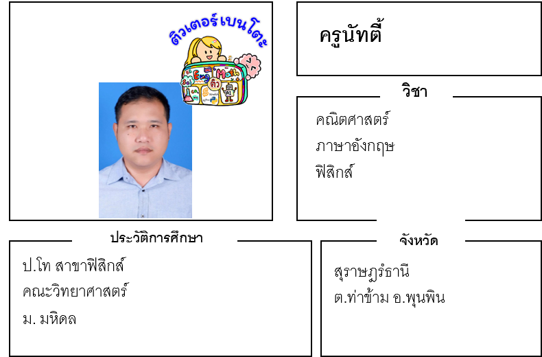 เรียนพิเศษสุราษฎร์ธานี ครูนัทตี้ 24273 สอนคณิตศาสตร์ ฟิสิกส์ ภาษาอังกฤษ