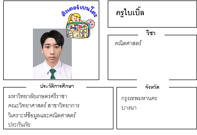 เรียนพิเศษบางนา ครูไบเบิ้ล 24294 สอนคณิตศาสตร์