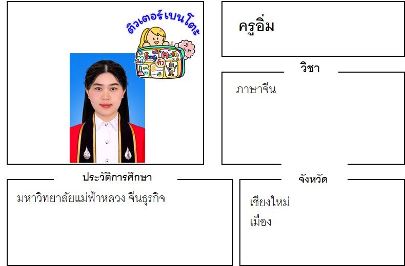 เรียนพิเศษเชียงใหม่ ครูอิ่ม 24392 สอนภาษาจีน
