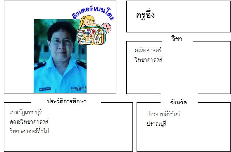 tutorbento.com อึ่ง สอนพิเศษ เรียนพิเศษ ติวเตอร์ตัวต่อตัว เรียนพิเศษที่บ้าน