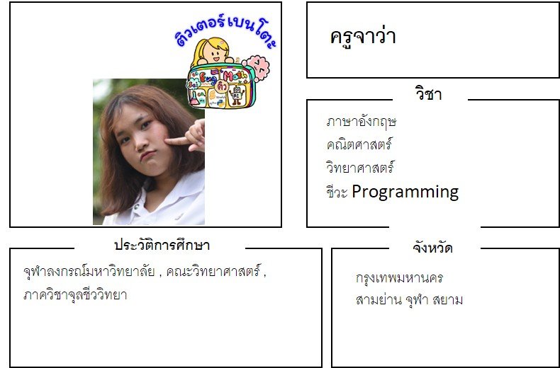 tutorbento.com จาว่า สอนชีวะ แถวจุฬา สามย่าน