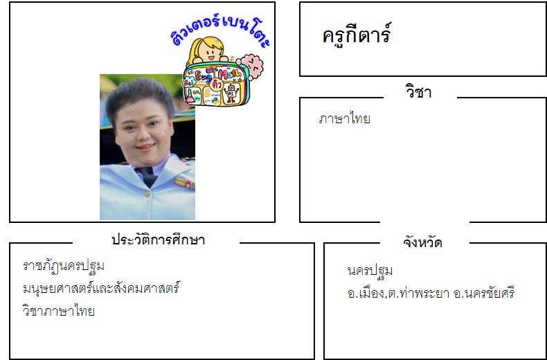 tutorbento.com กีตาร์ สอนภาษาไทย นครชัยศรี นครปฐม
