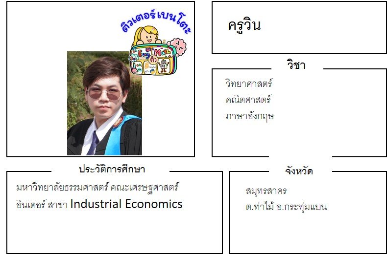 tutorbento.com วิน ภาษาอังกฤษ เรียนพิเศษ สมุทรสาคร กระทุ่มแบน