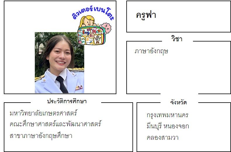tutorbento.com ฟา สอนภาษาอังกฤษ มีนบุรี หนองจอง คลองสามวา