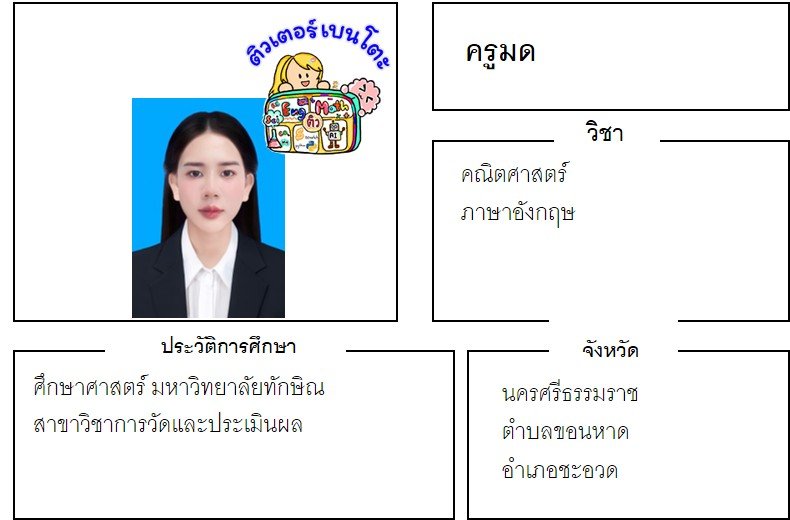tutorbento.com มด สอนพิเศษคณิต อังกฤษ ชะอวด นครศรีธรรมราช สอนพิเศษที่บ้าน