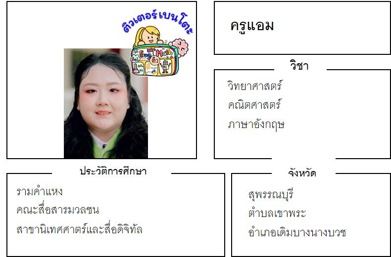 tutorbento.com แอม สอนวิทย์ คณิต อังกฤษ สุพรรณบุรี