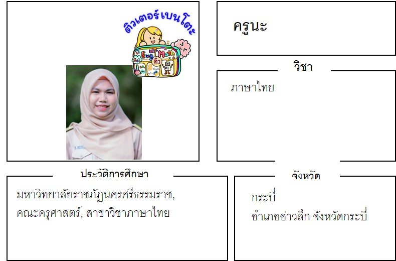 tutorbento.com นะ สอนพิเศษ ภาษาไทย อ่าวลึก กระบี่ สอนพิเศษที่บ้าน
