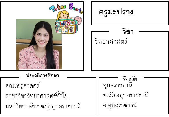 ครูสอนพิเศษ ครูมะปราง รหัส 2848 สอน วิทยาศาสตร์ อุบลราชธานี