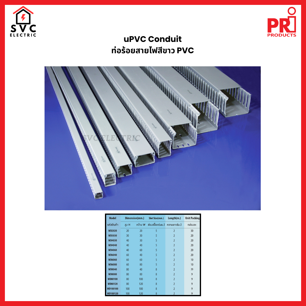 Wd Wire รางเก็บสายไฟ แบบโปร่ง (Type WD) Wire Duct แบรนด์ PRI