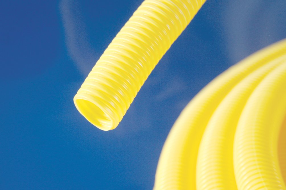ท่ออ่อนร้อยสายไฟ สีเหลือง PVC (Electric Corrugated Conduit Yellow ...
