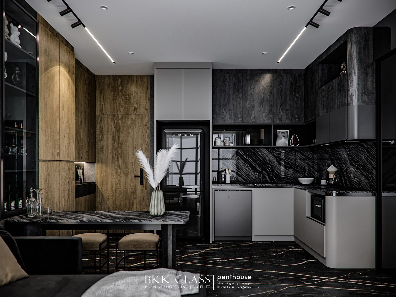 Baan Klang Krung 494 pantry after layout and built-in updates