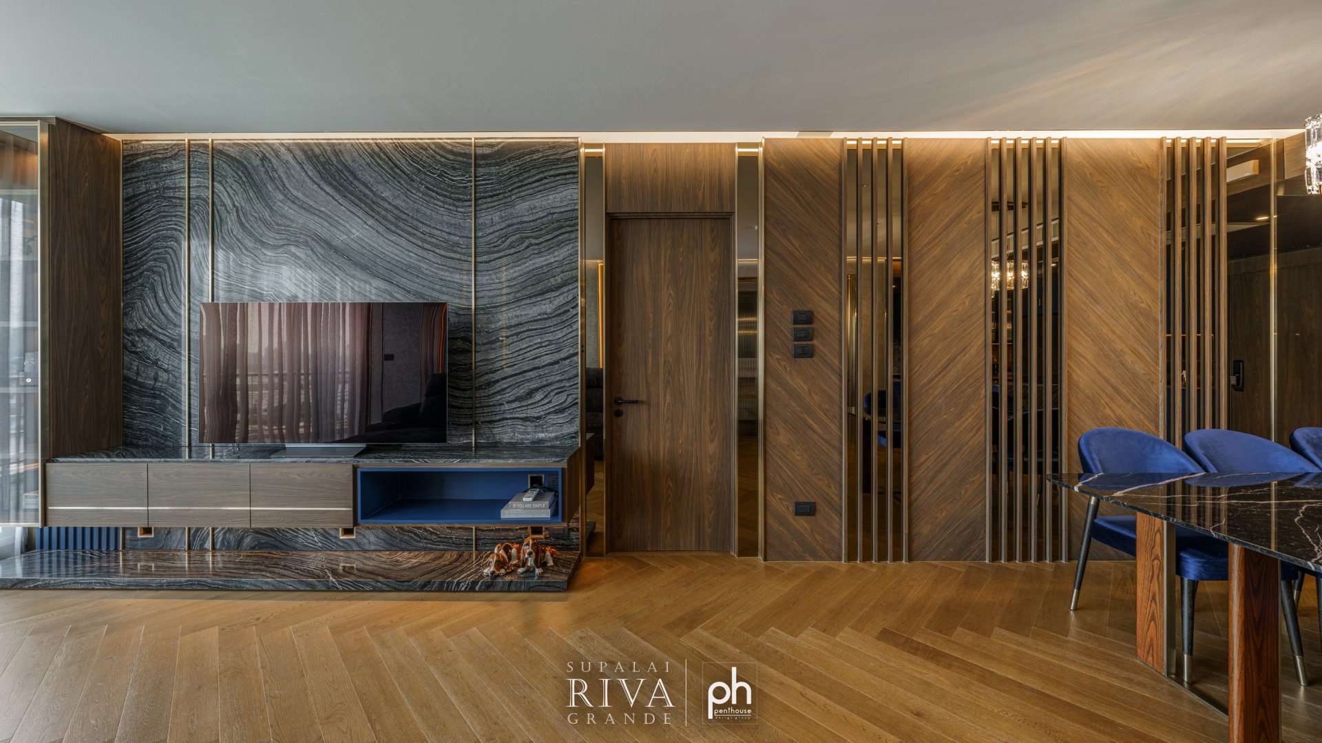 Supalai Riva Grande living area after interior design and renovation
