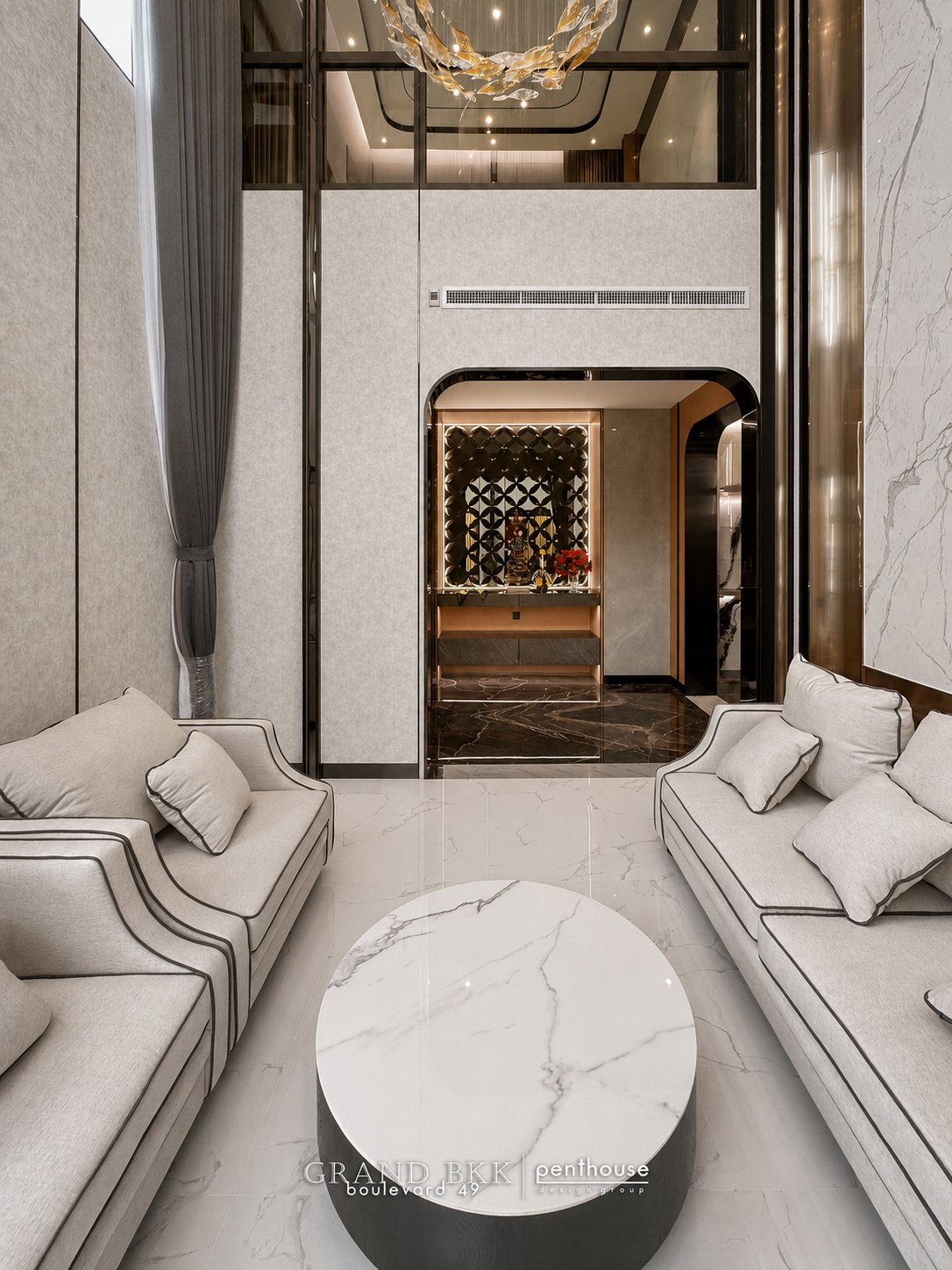 Living room built-in and finishes in Grand Bangkok Boulevard 49