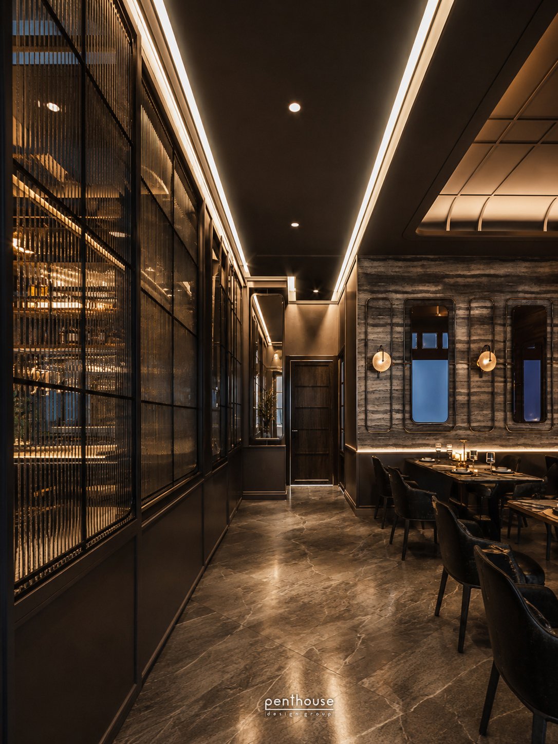 Rivaruk restaurant interior translating the brand brief into a spatial experience