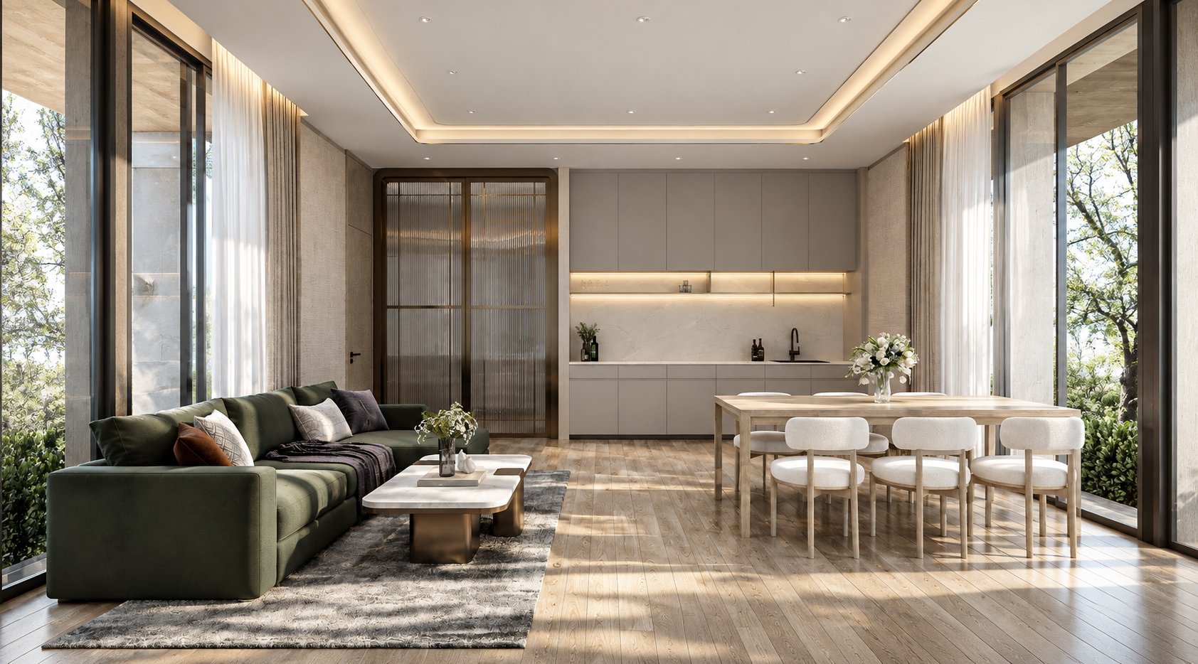 The Lake House bar pantry with carefully considered materials and proportions