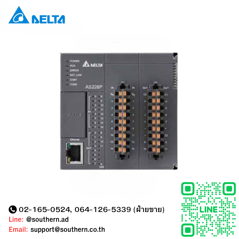 Delta PLC modules Model : AS228P-A 16DI / 12DO 6 axes pulse output