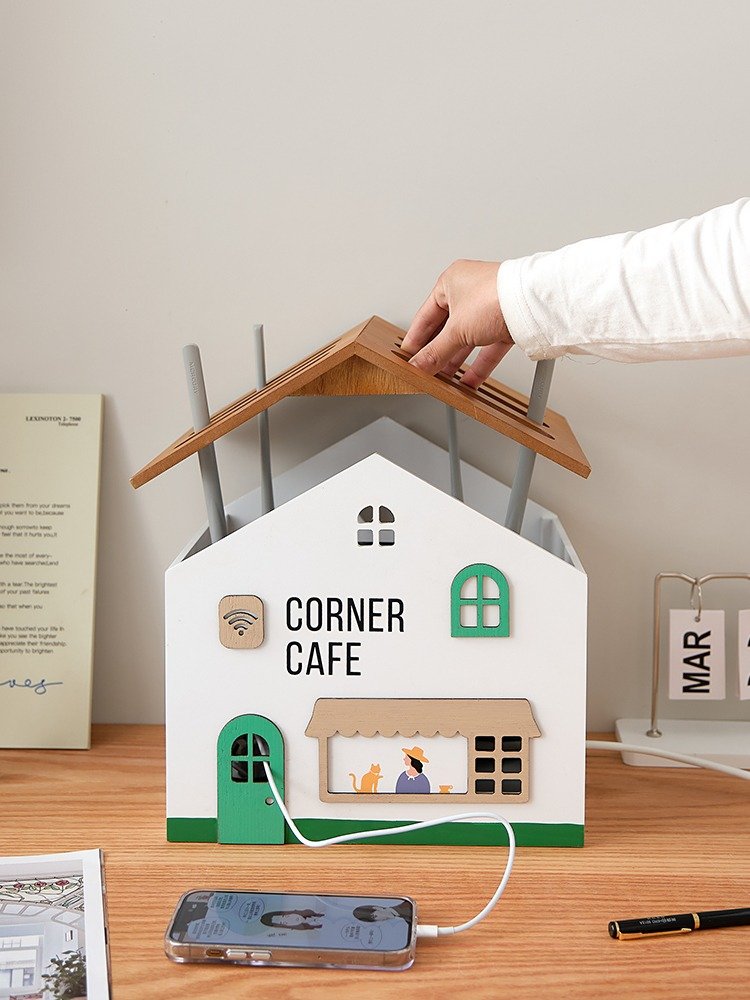 Cafe Router Place กล่องจัดระเบียบรางปลั๊กไฟ,เร้าเตอร์ Router WIFI รูปบ้านรุ่น CORNER CAFE ...