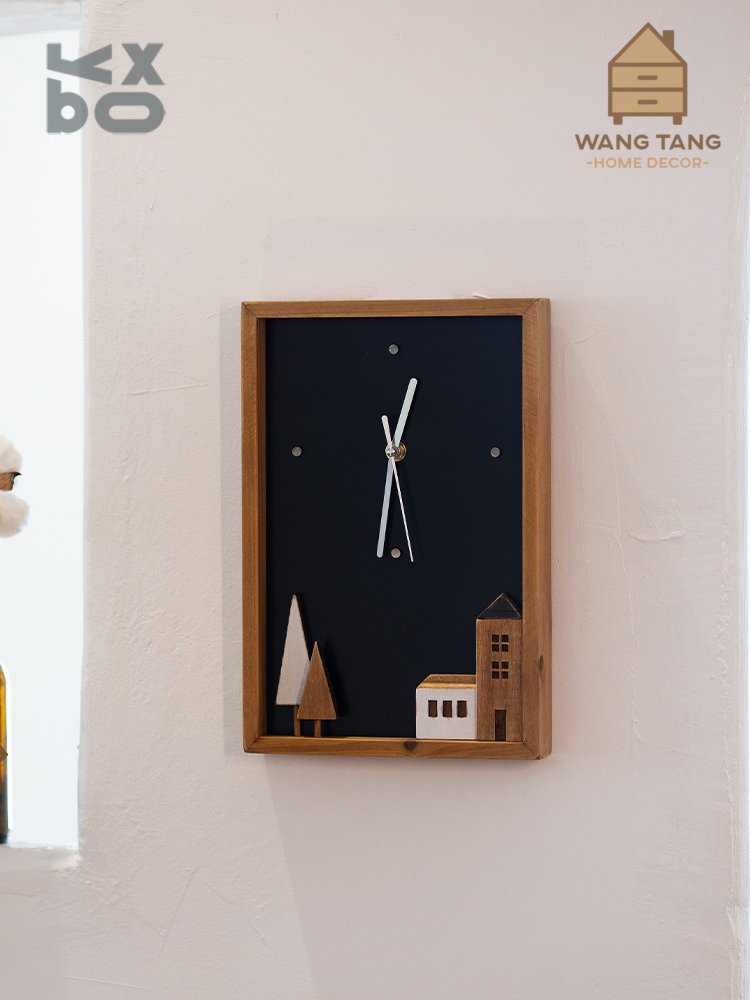 นาฬิกาแขวนติดผนัง,ตั้งโต๊ะ นาฬิกาไม้สไตลล์ Nordic รุ่น HOMETOWN WALL CLOCK